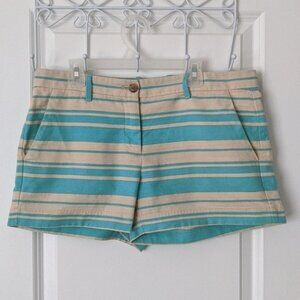 GAP Short Shorts  Hot Pants Turquoise and Tan Stripe Size 4